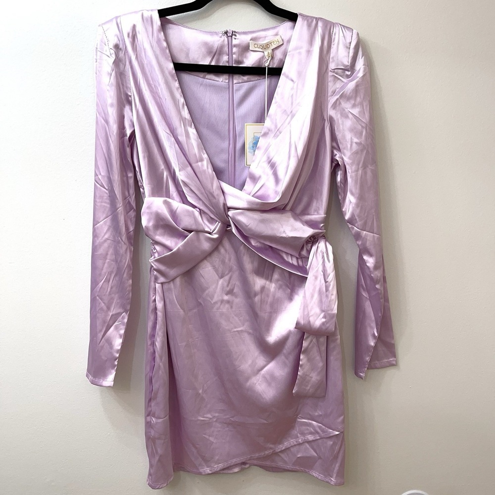 Cloud Ten NWT Long Sleeve Lilac Cocktail Dress Size Small